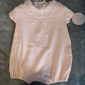 Edgehill Collection 6M pastel pink bodysuit with lace collar